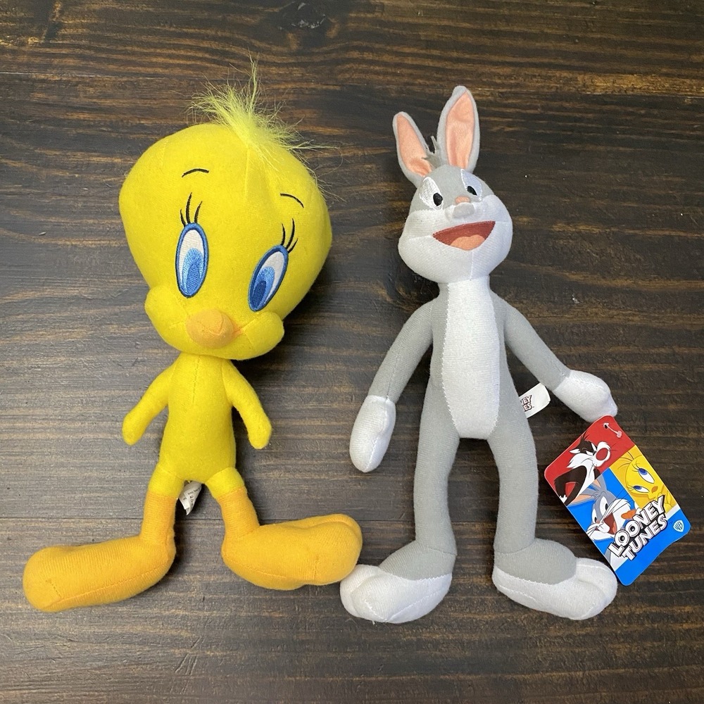 Looney Tunes Bugs Bunny Tweety Bird Plush Stuffed Animal Toy With Tags